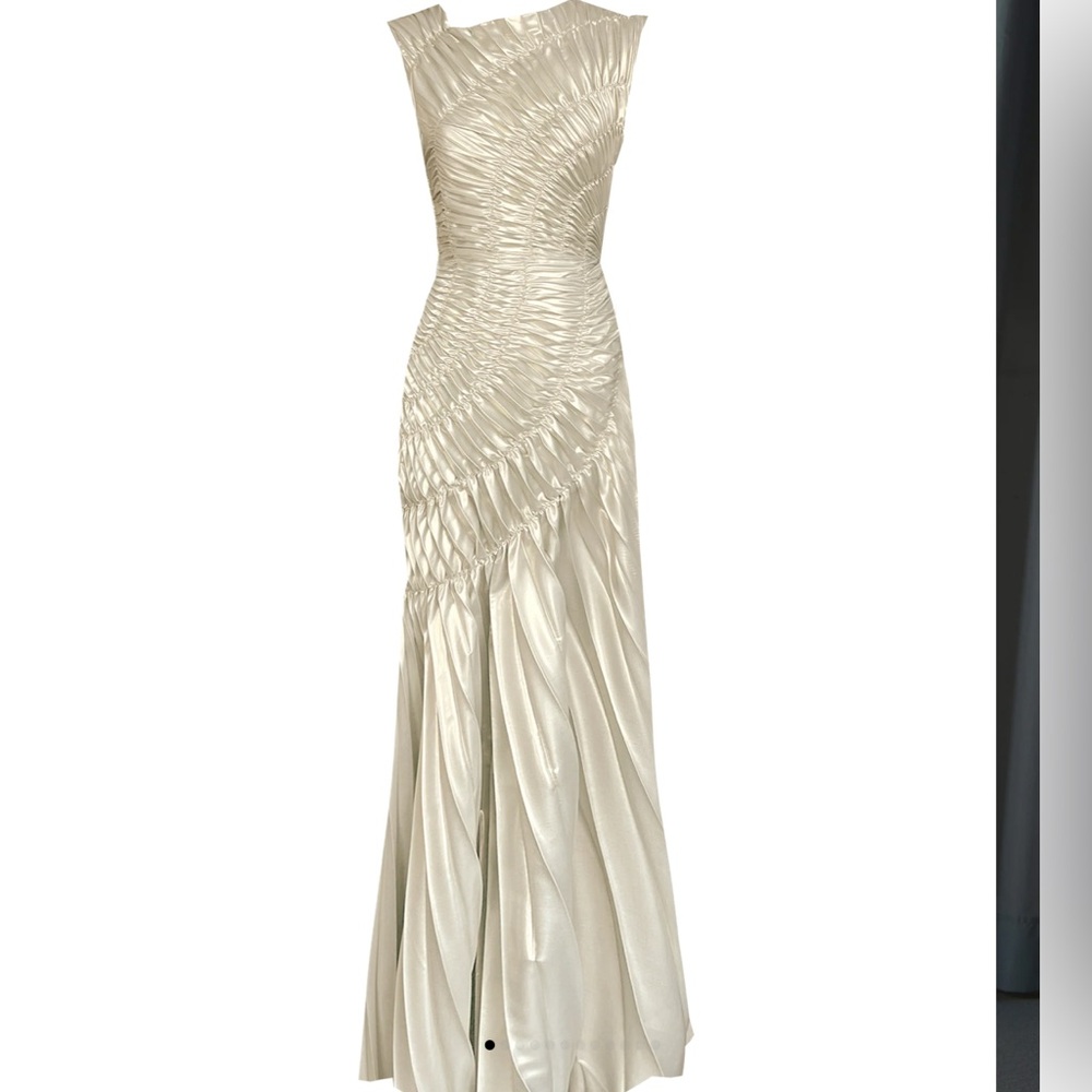 Georgia Hardinge Fossil Asymmetrical Cream Dress